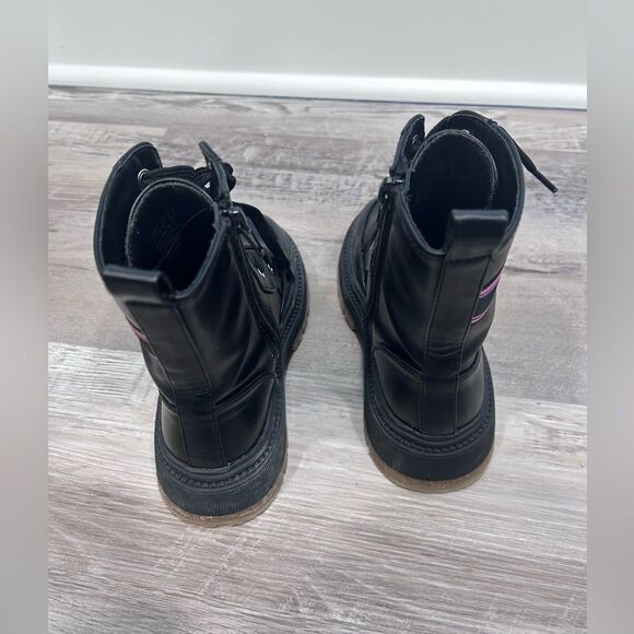 Bundle Black Combat Boots and Burgundy Mary Jane Shoes Girls Size 12-13 - Picture 7 of 11